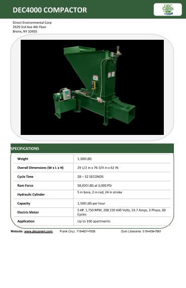 DEC4000 Compactor Product Sheet